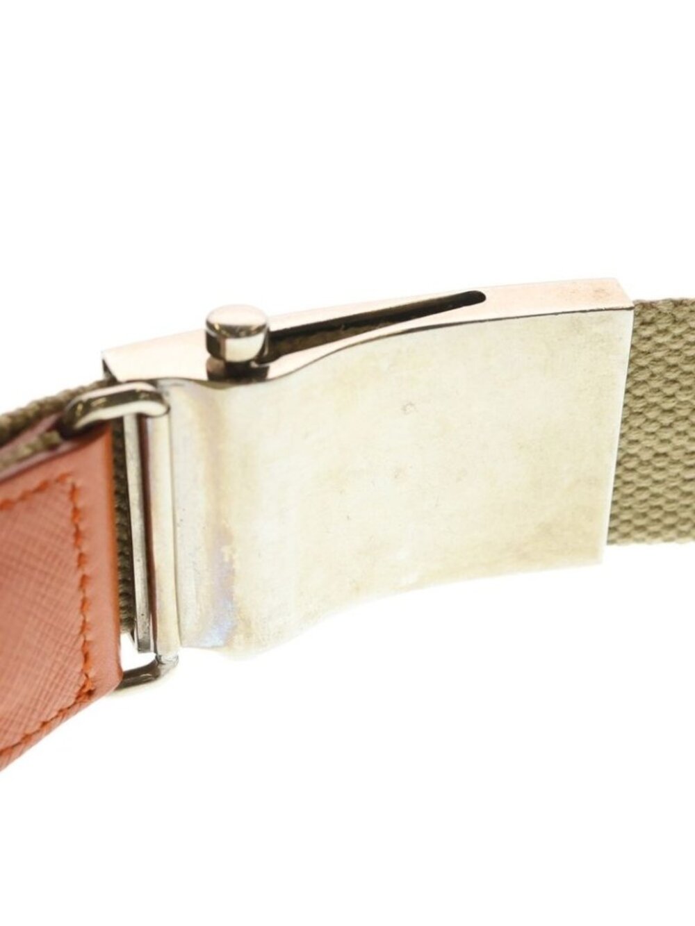 Prada Gacha Belt Silver Beige Orange View 6
